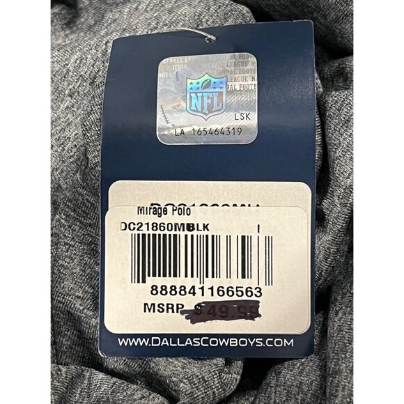 Dallas Cowboys Authentic Size Large L Gray Polo Shirt NFL Mirage Polo Men New - Picture 7 of 8